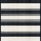 Ultra Soft Area Rug, Non Slip, Stain Resistant, Washable Area Rugs for Living Room, Bedroom, Sleek Dual-Tone Striped Runner Rug Featuring Repetitive Parallel Bands(Black)