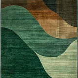 Ultra Soft Area Rug, Non Slip, Stain Resistant, Washable Area Rugs for Living Room, Bedroom, Rustic Nature-Inspired Abstract(Green)