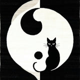 Ultra Soft Area Rug, Non Slip, Stain Resistant, Washable Area Rugs for Living Room, Bedroom, Trendy Modern Cat Circular Pattern(Black)