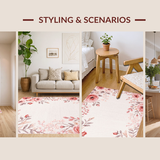 Ultra Soft Area Rug, Non Slip, Stain Resistant, Washable Area Rugs for Living Room, Bedroom, Stylish Shag Patterned Sophistication(White)