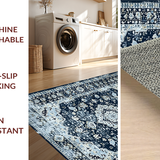Navy Toned Vintage Floral Motif(Blue)