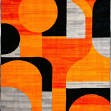 Ultra Soft Area Rug, Non Slip, Stain Resistant, Washable Area Rugs for Living Room, Bedroom, Modern Geometric Orange Composition(Orange)