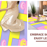 Ultra Soft Area Rug, Non Slip, Stain Resistant, Washable Area Rugs for Living Room, Bedroom, Joyful Creative Expression Theme(Yellow)