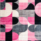 Contemporary Wavy Circular Motif(Pink)