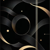 Ultra Soft Area Rug, Non Slip, Stain Resistant, Washable Area Rugs for Living Room, Bedroom, Dynamic Black Gold Abstract Geometry(Gold)