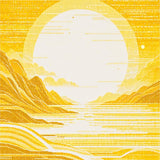 Chic Abstract Wavy Lines Aesthetic(Yellow)