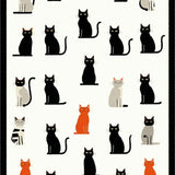 Ultra Soft Area Rug, Non Slip, Stain Resistant, Washable Area Rugs for Living Room, Bedroom, Elegant Vintage Cat Artistry(White)