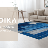 Ultra Soft Area Rug, Non Slip, Stain Resistant, Washable Area Rugs for Living Room, Bedroom, Chic Blue Tiled Pattern Aesthetic(Blue)