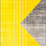 Ultra Soft Area Rug, Non Slip, Stain Resistant, Washable Area Rugs for Living Room, Bedroom, Luxurious Minimalist Geometric Motif(Yellow)