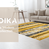 Ultra Soft Area Rug, Non Slip, Stain Resistant, Washable Area Rugs for Living Room, Bedroom, Contemporary Textured Ogee Style(Gold)