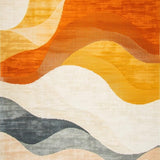 Ultra Soft Area Rug, Non Slip, Stain Resistant, Washable Area Rugs for Living Room, Bedroom, Striking Layered Color Fusion Style(Orange)