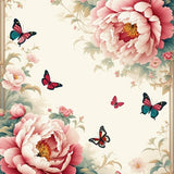 Ultra Soft Area Rug, Non Slip, Stain Resistant, Washable Area Rugs for Living Room, Bedroom, Peony Butterfly for Nursery(Ivory)