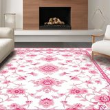 Graceful Bird Motif with Delicate Blooms(White)