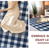Modern Transitional Blue Gray Check(Blue)