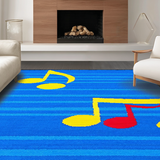 Ultra Soft Area Rug, Non Slip, Stain Resistant, Washable Area Rugs for Living Room, Bedroom, Energetic Melody Inspired Aesthetic(Blue)