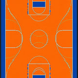 Ultra Soft Area Rug, Non Slip, Stain Resistant, Washable Area Rugs for Living Room, Bedroom, Vibrant Basketball Court Motif(Orange)
