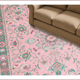 Ultra Soft Area Rug, Non Slip, Stain Resistant, Washable Area Rugs for Living Room, Bedroom, Floral Pastel Boho Elegance(Pink)