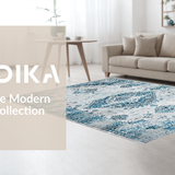 Ultra Soft Area Rug, Non Slip, Stain Resistant, Washable Area Rugs for Living Room, Bedroom, Luxurious Light Blue Organic Pattern(Blue)