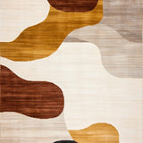 Ultra Soft Area Rug, Non Slip, Stain Resistant, Washable Area Rugs for Living Room, Bedroom, Abstract Earth Tone Brown Beige Artistic Design(Beige)