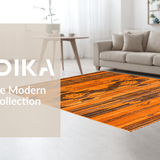 Ultra Soft Area Rug, Non Slip, Stain Resistant, Washable Area Rugs for Living Room, Bedroom, Whimsical Tiger Inspired Artwork(Orange)