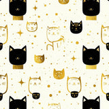 Ultra Soft Area Rug, Non Slip, Stain Resistant, Washable Area Rugs for Living Room, Bedroom, Chic Monochrome Feline Artwork(Gold)