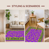 Ultra Soft Area Rug, Non Slip, Stain Resistant, Washable Area Rugs for Living Room, Bedroom, Vibrant Carnival Color Splash(Purple)