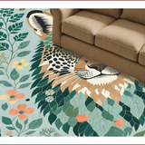 Ultra Soft Area Rug, Non Slip, Stain Resistant, Washable Area Rugs for Living Room, Bedroom, Colorful Jungle Animal Nursery Play Rug 6x9 Soft Non-Slip(Gray)