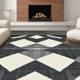 Ultra Soft Area Rug, Non Slip, Stain Resistant, Washable Area Rugs for Living Room, Bedroom, Rustic Diamond Patterned Sophistication(Gray)