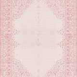 Ultra Soft Area Rug, Non Slip, Stain Resistant, Washable Area Rugs for Living Room, Bedroom, Scalloped Edge Bow Motif Rug with Coquette Ribbon Pattern and Preppy Charm(Pink)