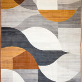 Ultra Soft Area Rug, Non Slip, Stain Resistant, Washable Area Rugs for Living Room, Bedroom, Elegant Earthy Wavy Motif(Gray)