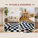 Contemporary Geometric Black and White(Black)