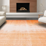 Ultra Soft Area Rug, Non Slip, Stain Resistant, Washable Area Rugs for Living Room, Bedroom, Elegant Ombre Gradient Rug Distressed Textured Look Fine Geometric Lines(Orange)