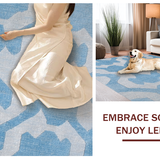 Ultra Soft Area Rug, Non Slip, Stain Resistant, Washable Area Rugs for Living Room, Bedroom, Graceful Bow Tie Rug Aesthetic Preppy Decor Cute Girly Bathroom Carpet(Blue)