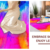 Ultra Soft Area Rug, Non Slip, Stain Resistant, Washable Area Rugs for Living Room, Bedroom, Colorful Fluffy Modern Artistry(Pink)