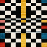 Modern Geometric Checkered Elegance(Black)