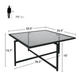 ODIKA Small Space Square Glass Coffee Table