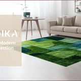 Ultra Soft Area Rug, Non Slip, Stain Resistant, Washable Area Rugs for Living Room, Bedroom, Nature-Inspired Circular Shaggy Design(Green)