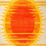 Ultra Soft Area Rug, Non Slip, Stain Resistant, Washable Area Rugs for Living Room, Bedroom, Funky Abstract Sunburst Aesthetic(Yellow)
