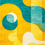 Ultra Soft Area Rug, Non Slip, Stain Resistant, Washable Area Rugs for Living Room, Bedroom, Dynamic Teal and Orange Visuals(Yellow)