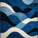 Dynamic Blue Tones Shag Appeal(Blue)