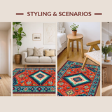 Ultra Soft Area Rug, Non Slip, Stain Resistant, Washable Area Rugs for Living Room, Bedroom, Chic Color Splash Pattern(Red)
