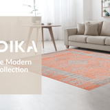 Ultra Soft Area Rug, Non Slip, Stain Resistant, Washable Area Rugs for Living Room, Bedroom, Transitional Striped Pastel Elegance(Orange)