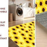 Ultra Soft Area Rug, Non Slip, Stain Resistant, Washable Area Rugs for Living Room, Bedroom, Bright Sunflower Patterned Decor(Yellow)