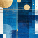 Elegant Stained Glass Inspired Motif(Blue)