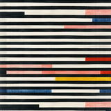 Ultra Soft Area Rug, Non Slip, Stain Resistant, Washable Area Rugs for Living Room, Bedroom, Striped Harmony Rug with Linear Contrast and Bold Modern Patterning(Black)