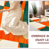 Ultra Soft Area Rug, Non Slip, Stain Resistant, Washable Area Rugs for Living Room, Bedroom, Luxurious Tiled Patterned Aesthetic(Orange)