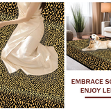 Ultra Soft Area Rug, Non Slip, Stain Resistant, Washable Area Rugs for Living Room, Bedroom, Trendy Textured Brown Print(Gold)
