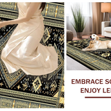 Ultra Soft Area Rug, Non Slip, Stain Resistant, Washable Area Rugs for Living Room, Bedroom, Sleek Transitional Curved Patterns(Gold)