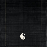 Ultra Soft Area Rug, Non Slip, Stain Resistant, Washable Area Rugs for Living Room, Bedroom, Elegant Monochrome Yin Yang Aesthetic(Black)