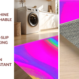 Ultra Soft Area Rug, Non Slip, Stain Resistant, Washable Area Rugs for Living Room, Bedroom, Bright Artistic Layered Design(Pink)